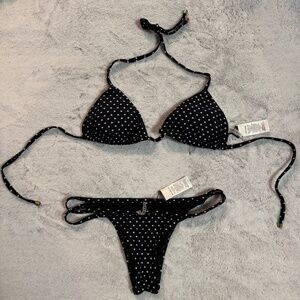 Vitamin A Swim, Rumba PolkaDots, S Gia Reversible Triangle Top, XS Bonita Bottom